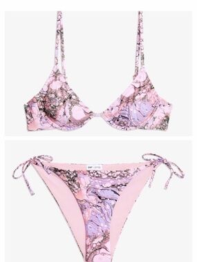 DVF x ONIA marble tie dye bikini set
